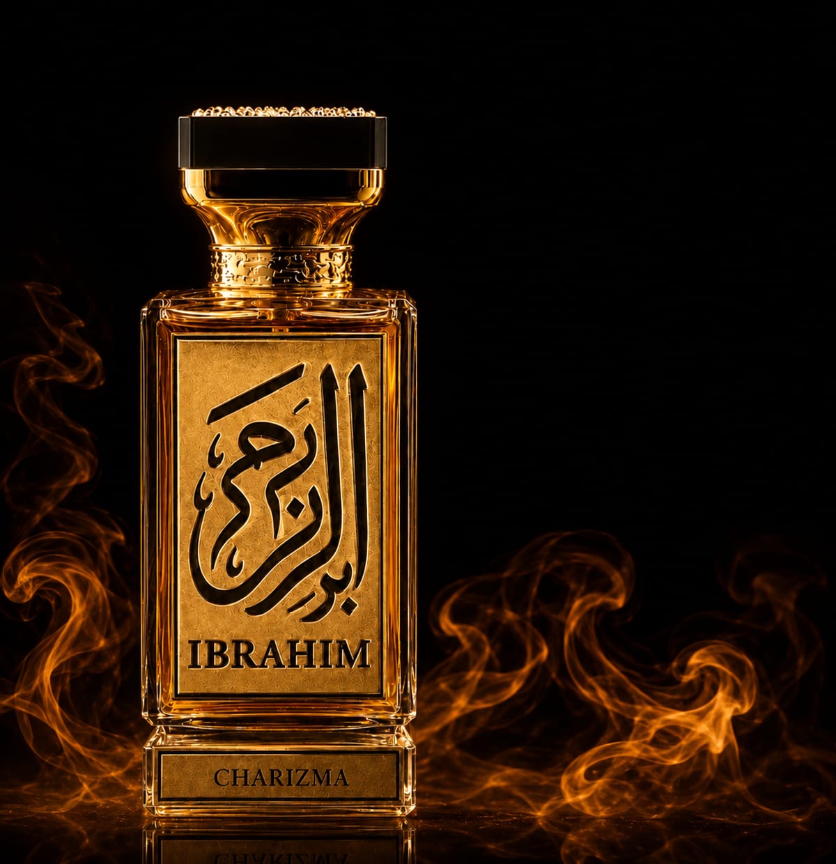 Charizma Warm Amber eau de parfum, flat lay composition